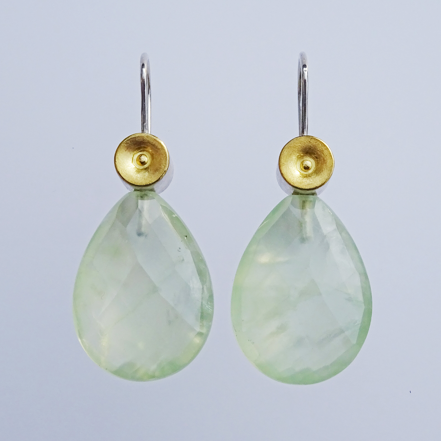 Ohrschmuck AU 1000, AG 925, Prehnit