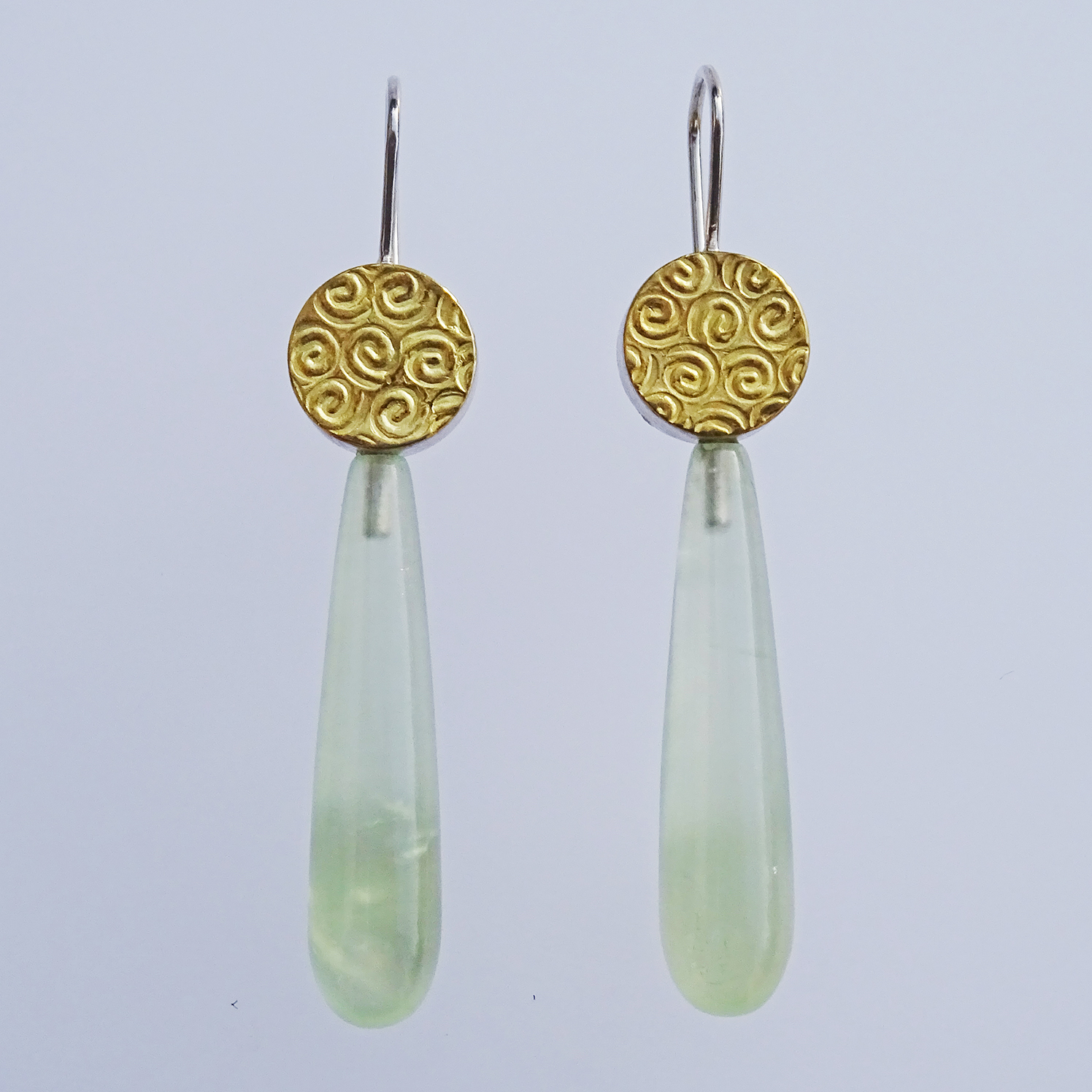 Ohrschmuck AU1000, AG 925, Prehnit